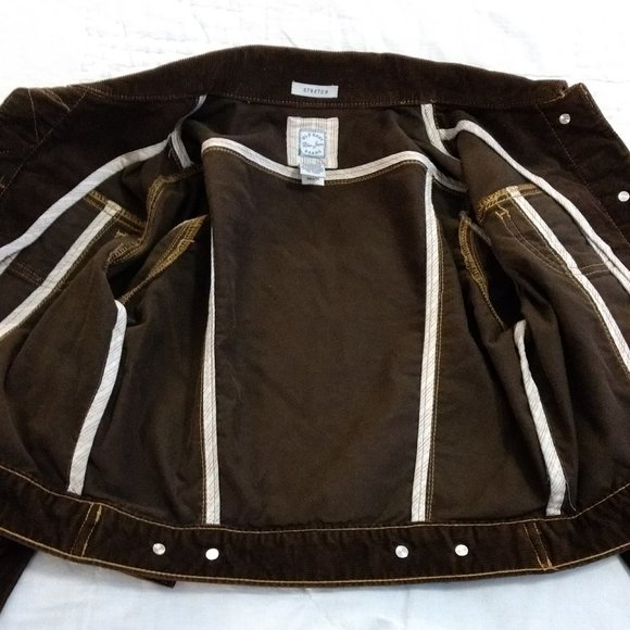 Old Navy Jacket Corduroy Brown XS Stretch Trucker - Picture 3 of 8